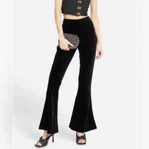 Y2K GANNI Black Velvet Flare Pants Whimsigoth 90s